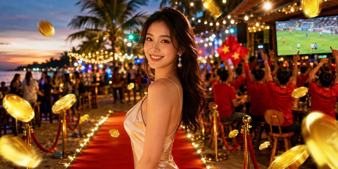 Người dùng đặt cược trực tuyến trên bãi biển Phú Quốc